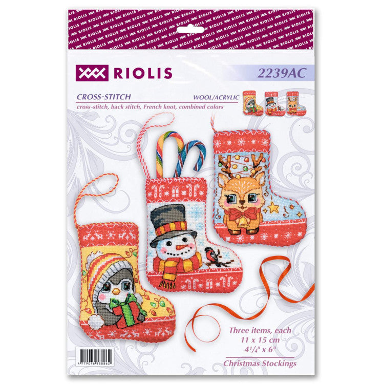 Cross stitch kit Christmas Stockings 11x15 cm SR2239AC