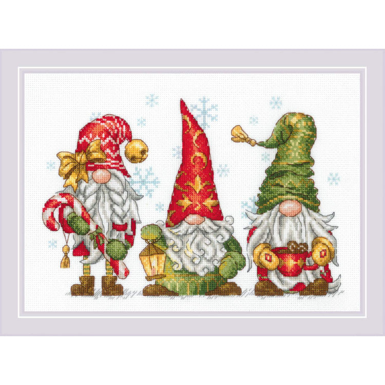 Cross stitch kit Jolly Gnomes 30x21 cm SR2234