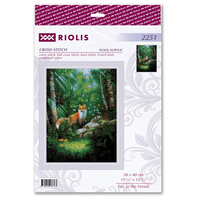 Cross stitch kit "Fox in the Forest" 30x40 cm SR2251