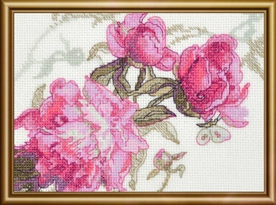 Cross stitch kit - Aine collection "Peonies. Whisper" 18x15 cm SRA1010