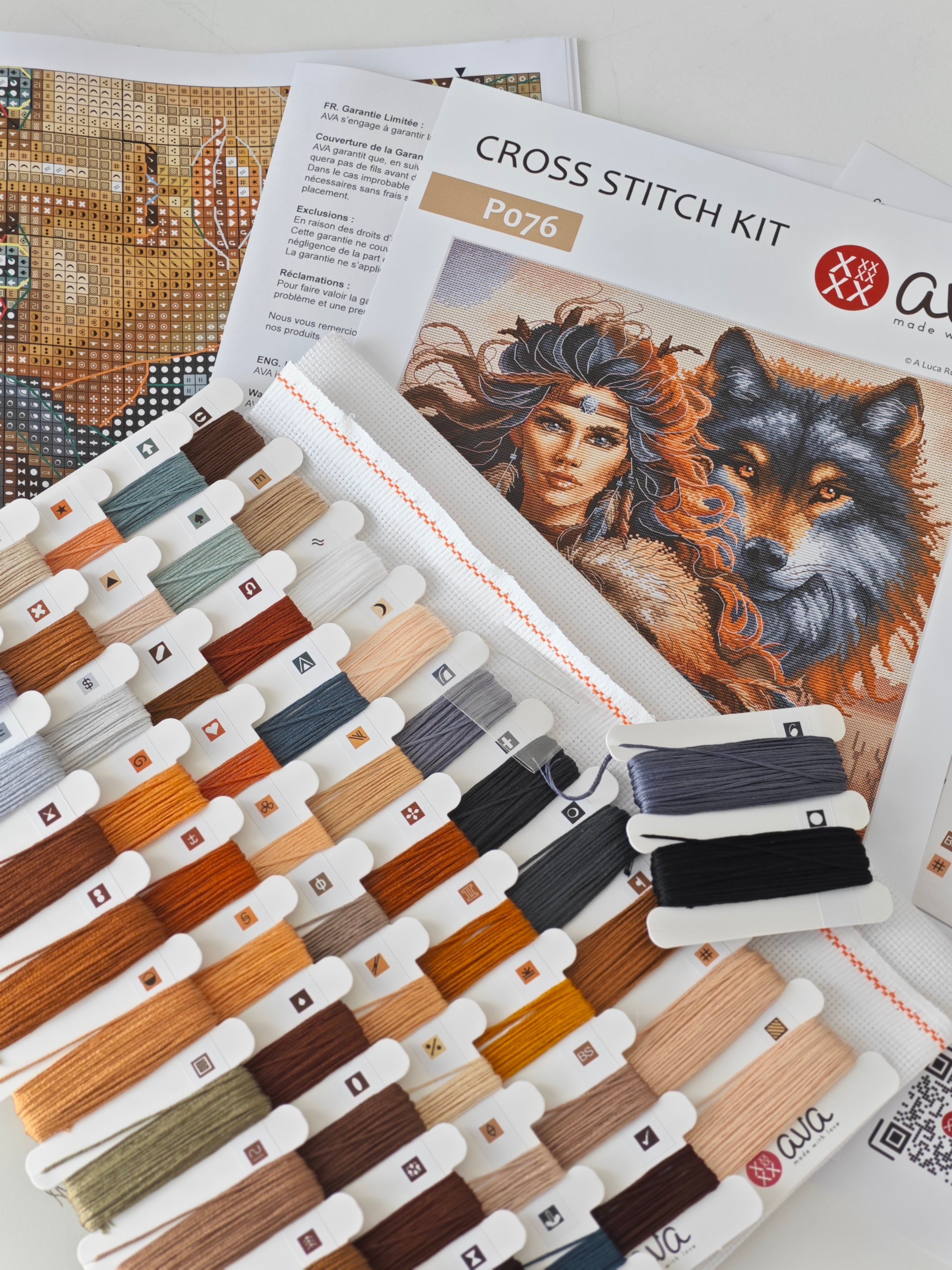 The Worrior and the Wolf - Cross Stitch Kit AVA P076