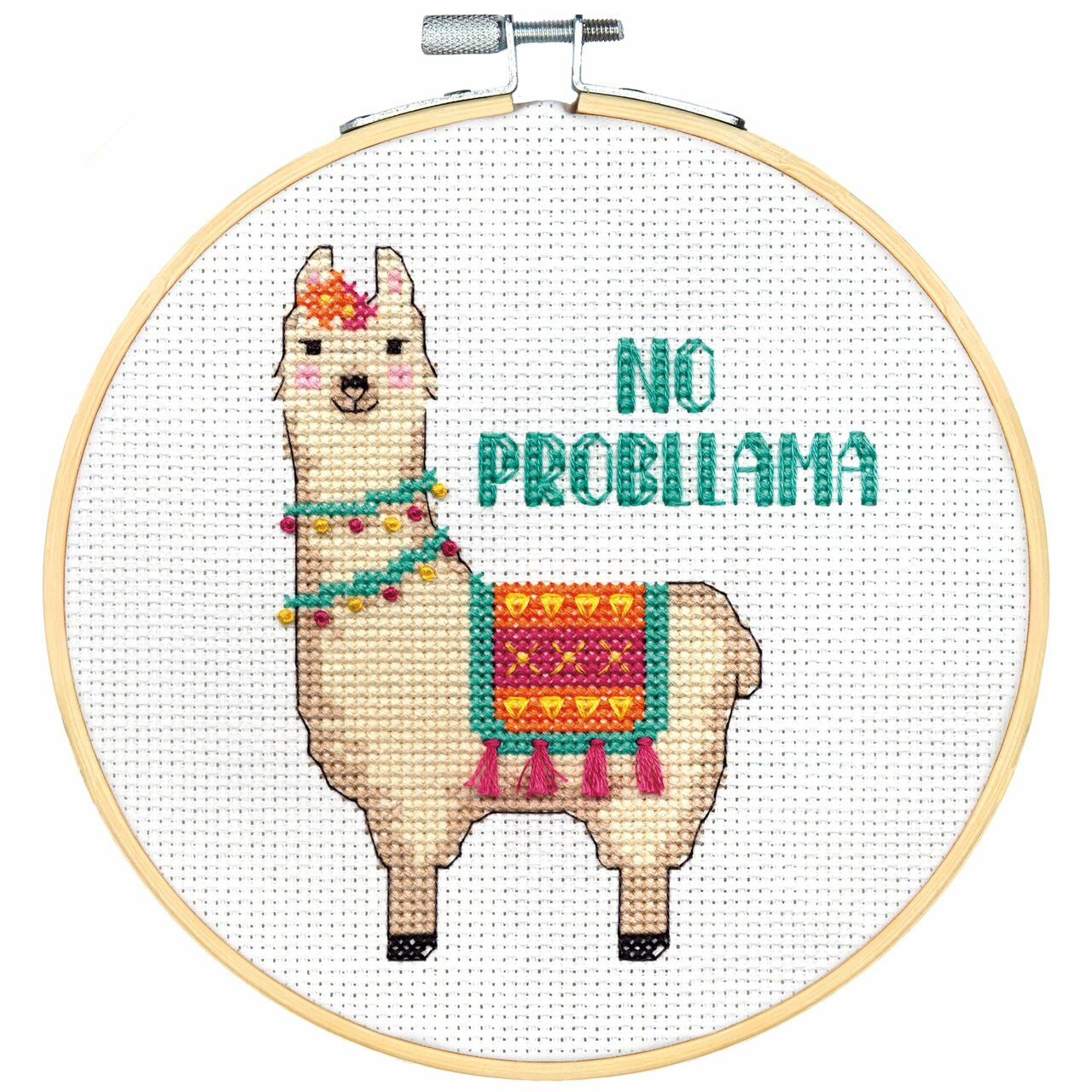 Cross stitch kit with hoop "No Probllama" D72-76111