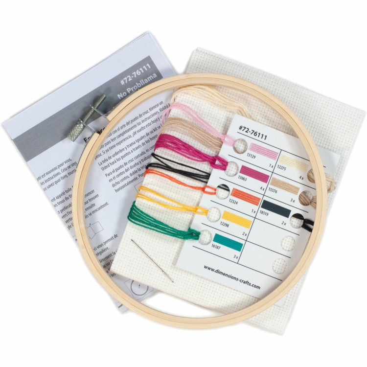 Cross stitch kit with hoop "No Probllama" D72-76111