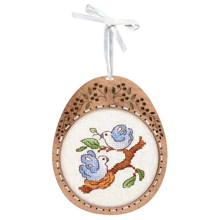 Cross-stich on wooden base 