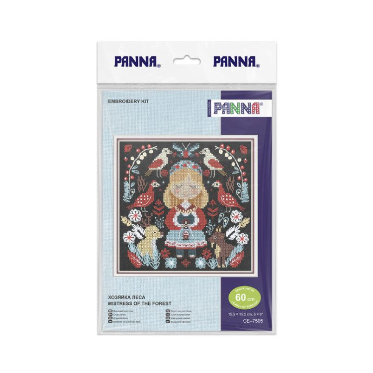 PCE-7505 Cross stitch kit "Mistress of the Forest" 15.5 x 15.5 cm