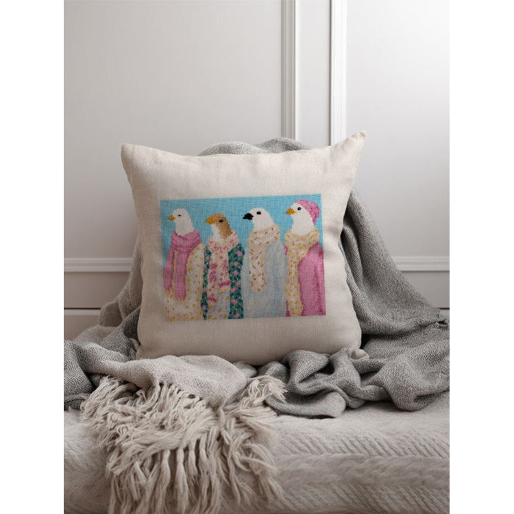 PNK-7550 Cross stitch kit PANNA "Stylish pigeons" 23 x 17.5 cm
