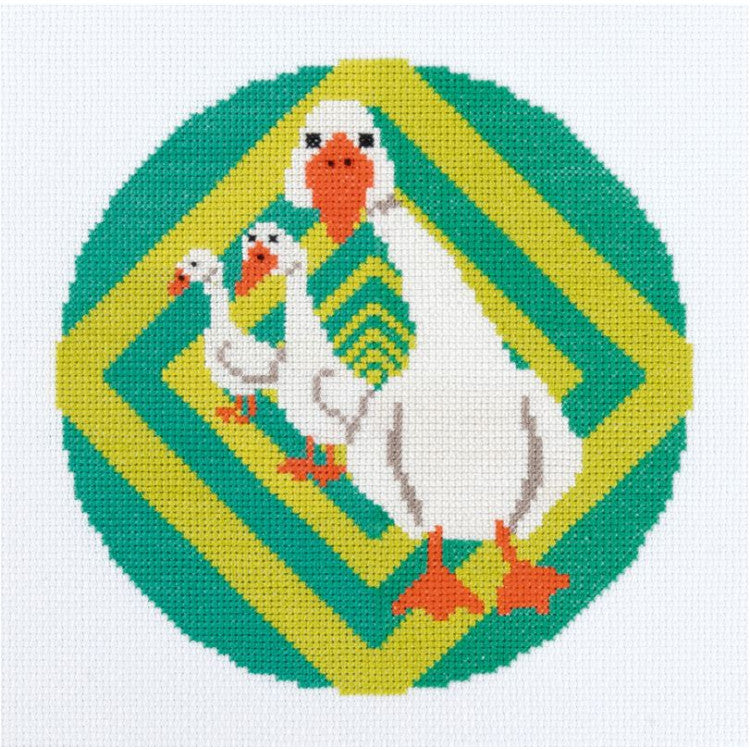 PNK-7554 Cross stitch kit PANNA "Hypno Geese" 17 x 17 cm