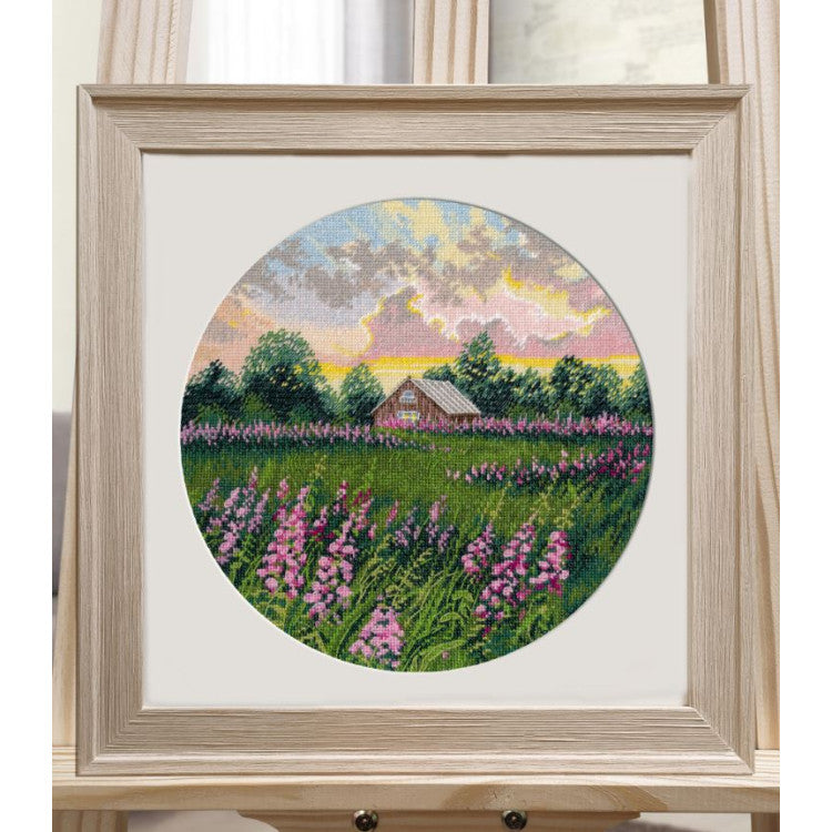 Cross stitch kit "Pink distances" 25×25 cm S1737