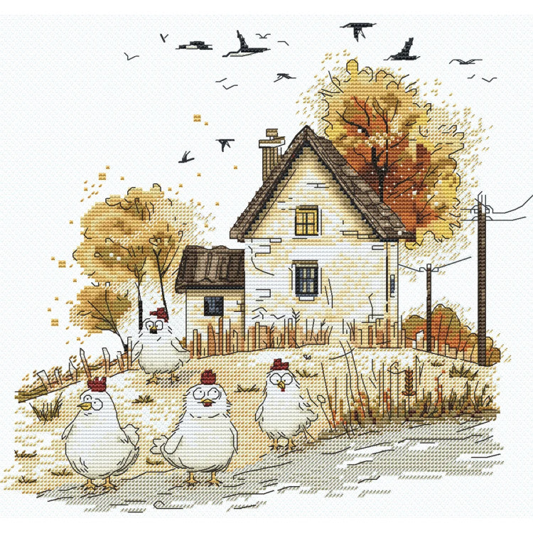 CROSS STITCH KIT "MISTRESSES OF THE YARD" 22.5 X 21 CM SANH-08