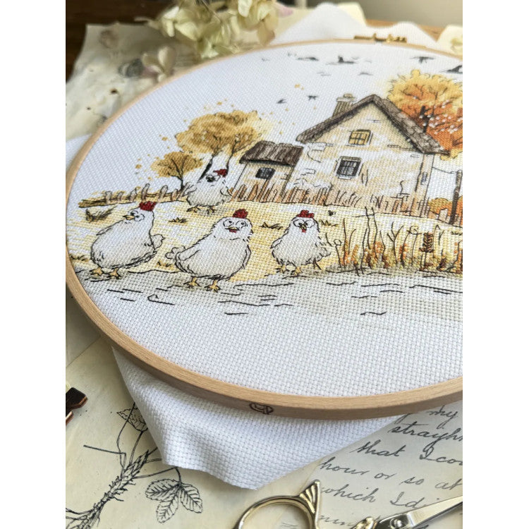 CROSS STITCH KIT "MISTRESSES OF THE YARD" 22.5 X 21 CM SANH-08