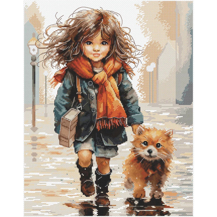 "Through puddles" 23 х 29 cm SANP-74 Cross stitch kit
