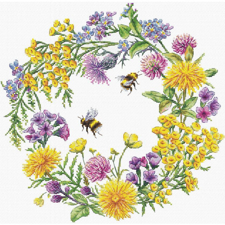 "Field wreath" 24,5х 24,5 cm SANP-77 Cross stitch kit