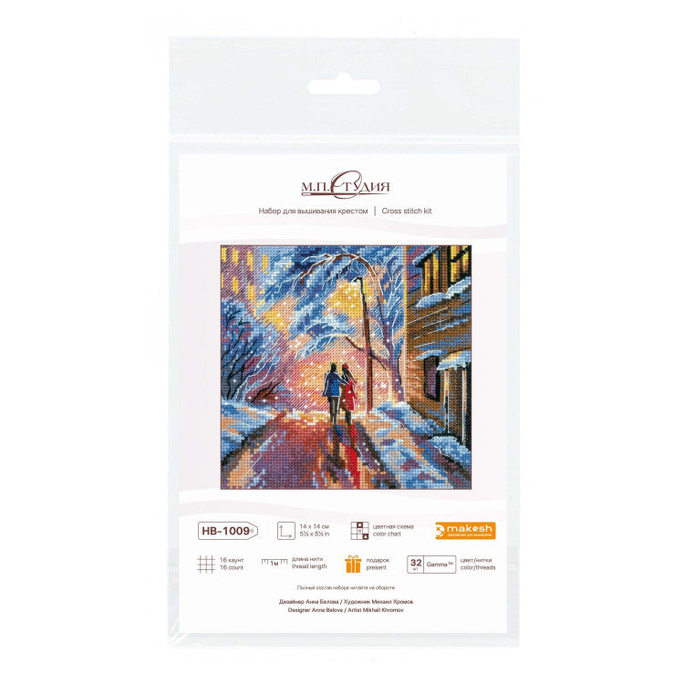 Cross stitch kit "On the way home" 14*14 cm SNV-1009
