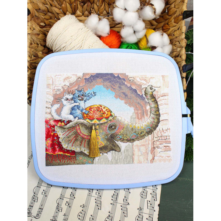 "Riding an elephant" 25*20 cm SNV-1015 Cross stitch kit