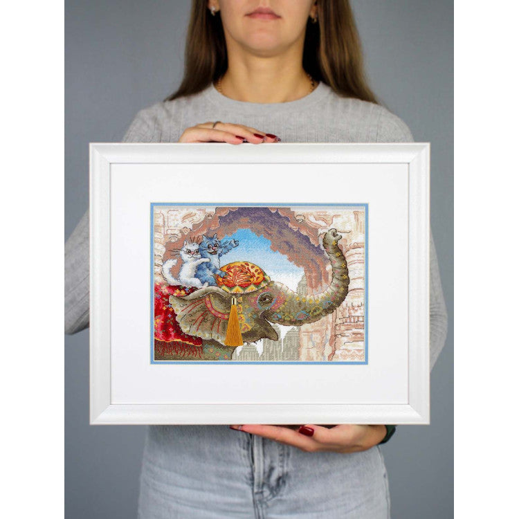 "Riding an elephant" 25*20 cm SNV-1015 Cross stitch kit