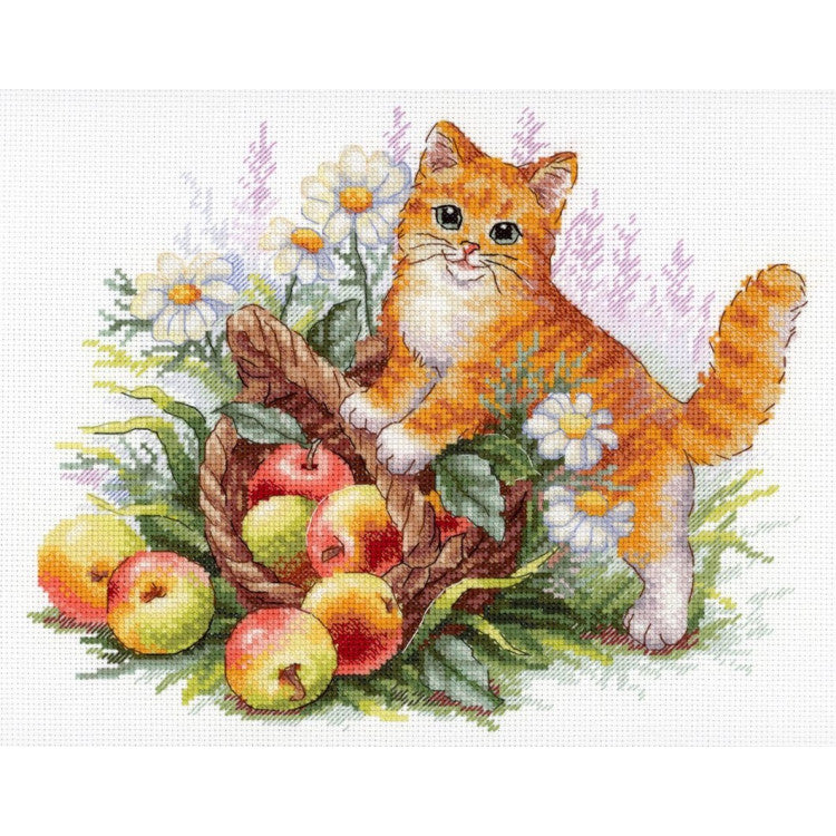 Cross stitch kit "Red cat gardener" SNV-841