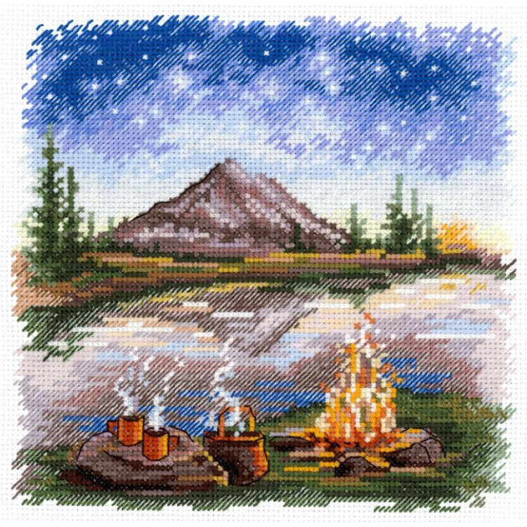 CROSS STITCH KIT "UNDER THE STARRY SKY" 16*16 CM SNV-955