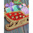 Cross-stich on wooden base "Christmas tree decoration. Festive sleigh" 8*9 cm SO-145