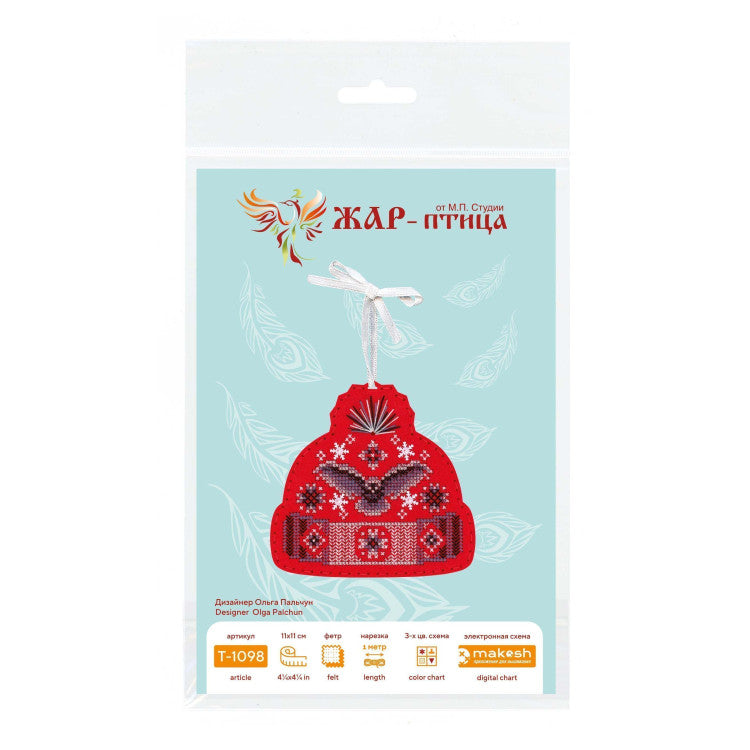 Cross stitch kit "Hat with an owl" 11 x 11 cm ST-1098