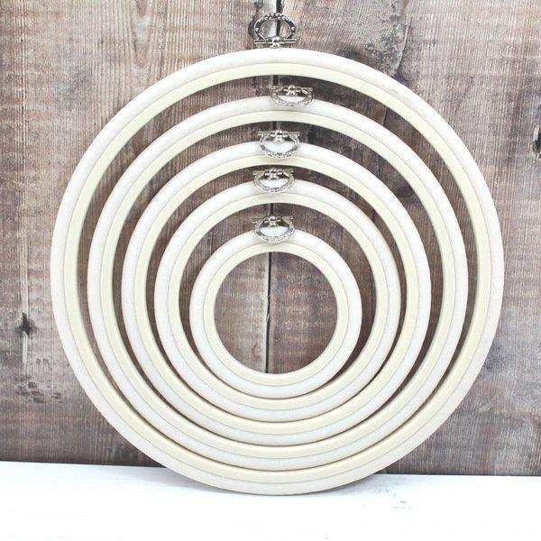 White Embroidery Round Hoop - Nurge Flexible Hoop, Round Cross Stitch Hoop